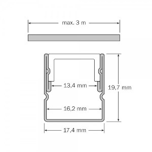 Lichtlinien von dot-spot slimlux 19 VA LED Lichtleiste, Edelstahl, Vollverguss 62195.682.802.4979