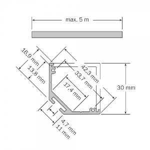 dot-spot von dot-spot slimlux 30x30 eck LED Lichtleiste 62350.20.930.4420