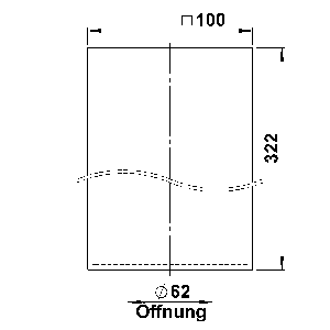 Schirme, Gläser & Stoffschirme von Albert Leuchten G 90, PMMA Vierkantrohr opal L = 322 mm 90260090