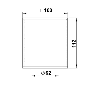 Albert Leuchten Schirme, Gläser & Stoffschirme von Albert Leuchten G 88, PMMA Vierkantrohr opal L = 112 mm 90260088