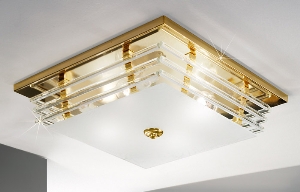 Klassische Deckenleuchten & Deckenlampen fürs Wohnzimmer von KOLARZ Leuchten Austrolux Deckenleuchte Ontario 24k Gold 0342.14.3