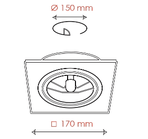 Klassische Einbauleuchten & Einbaulampen für die Küche von BPM Lighting KATLI Einbauleuchte quadratisch 3050