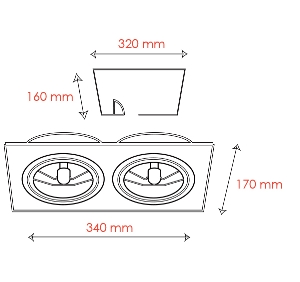 BPM Lighting Artikel von BPM Lighting KATLI Einbauleuchte 2- fach rechteckig 3051