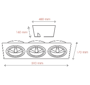 Moderne  für den Flur von BPM Lighting KATLI Einbauleuchte 3- fach rechteckig 3052GU