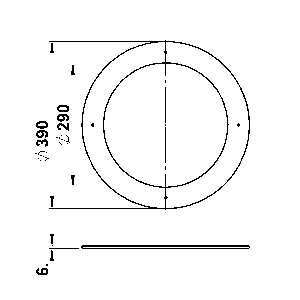 Schirme, Gläser & Stoffschirme von Albert Leuchten G 442, Glasring satiniert/schwarz ESG 90220442