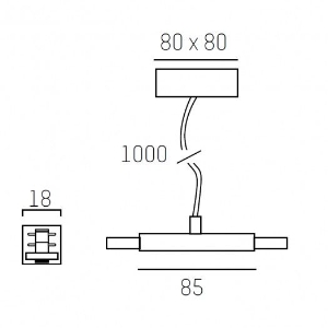 Systemleuchten von Molto Luce KABELMITTELEINSPEISUNG mit Baldachin 652-0040500001