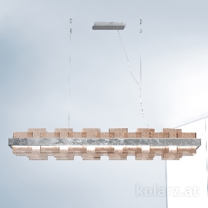 KOLARZ-Austrolux Leuchten Hängeleuchte, Pendelleuchten & Hängelampen von KOLARZ-Austrolux Leuchten Luster RETTANGOLO, Blattsilber Länge 155 cm, Höhe 262 cm, min. Höhe 29 cm, 1 flg., LED, 42,2 W 6040.80150/Fm