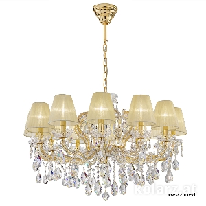 Hängeleuchte, Pendelleuchten & Hängelampen von KOLARZ Leuchten Luster SCHÖNBRUNN, KOLARZ Pure Kristalle, 24 Karat Gold, Ø90, 12-flammig 24 Karat Gold, Ø90cm, Höhe 56cm, Min. Höhe 81cm, Max. Höhe 111cm, 12-flammig, E14 3844.812.3.SpT