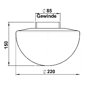 Schirme, Gläser & Stoffschirme von Albert Leuchten G 147, Glas opal matt, d = 220 mm 90210147