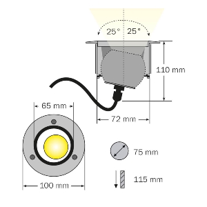 dot-spot Bodeneinbaustrahler von dot-spot brilliance 6 W LED Einbaustrahler 30016.830.35.33