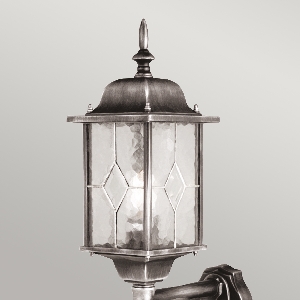 Elstead Wexford 1 Light Up Wandlaterne mit PIR - Schwarz/Silber WX1-PIR