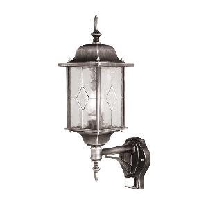 Elstead Wexford 1 Light Up Wandlaterne mit PIR - Schwarz/Silber WX1-PIR