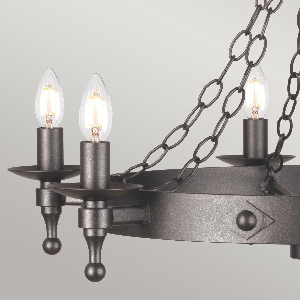 Elstead Hängeleuchte, Pendelleuchten & Hängelampen von Elstead Warwick 6 Light Chandelier - Graphite Black WR6-GRAPHITE