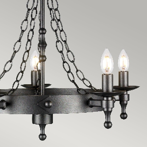 Elstead Hängeleuchte, Pendelleuchten & Hängelampen von Elstead Warwick 5 Licht Kronleuchter - Graphit Schwarz WR5-GRAPHITE
