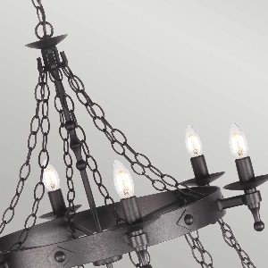 Elstead Hängeleuchte, Pendelleuchten & Hängelampen von Elstead Warwick 18 Licht Kronleuchter - Graphit Schwarz WR18-GRAPHITE