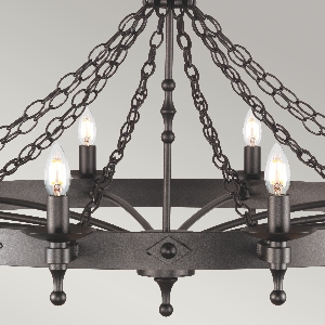Elstead Hängeleuchte, Pendelleuchten & Hängelampen von Elstead Warwick 12 Licht Kronleuchter - Graphit Schwarz WR12-GRAPHITE