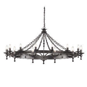 Warwick 12 Licht Kronleuchter - Graphit Schwarz von Elstead