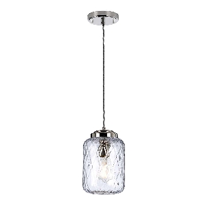 Elstead Sola 1 leichte Pendelleuchte - Nickel poliert, klares Glas SOLA-P