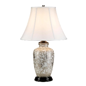 Elstead Silver Thistle 1 Light Tischlampe - Weiß und Silber SILVERTHISTLE-TL