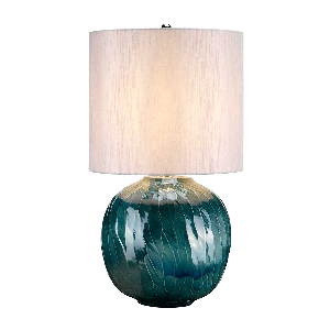 Elstead Blue Globe 1 Light Tischleuchte - Blau mit hellgrauem Schirm BLUE-GLOBE-TL