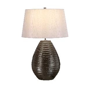 Elstead Brunswick 1 leichte Tischlampe mit silbernem Schirm BRUNSWICK-TL