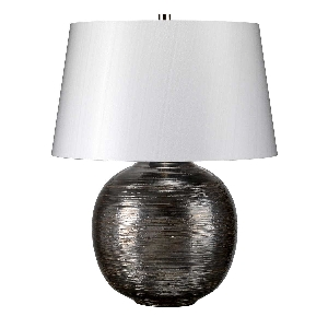 Elstead Caesar 1 Light Tischleuchte - Silber mit silbernem Schirm CAESAR-TL-SIL
