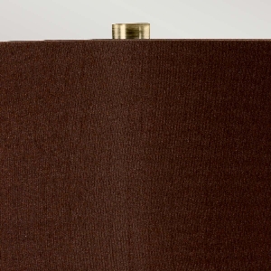 Elstead Hammersmith 1 leichte Tischleuchte - Taupe mit braunem Schirm HAMMERSMITH-TL