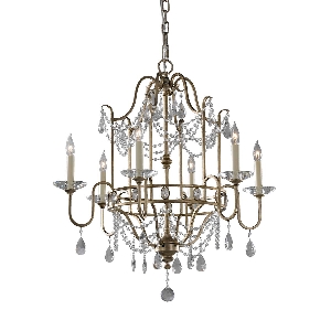 Gianna 6 Licht Kronleuchter - Vergoldetes Silber von Elstead