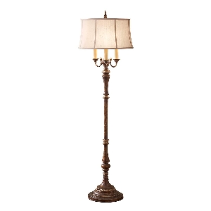 Elstead Gibson 4 Light Stehleuchte - Cambridge Crackle mit Wüstenschirm FE-GIBSON-FL