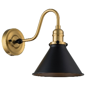 Elstead Provence 1 leichte Wandleuchte - Altmessing & Mattschwarz PV1-AB-MB