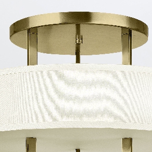 Elstead 3 lt Hampton Semi-Flush - Gebürstetes Messing HK-HAMPTON-SF-BB