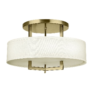 Elstead 3 lt Hampton Semi-Flush - Gebürstetes Messing HK-HAMPTON-SF-BB