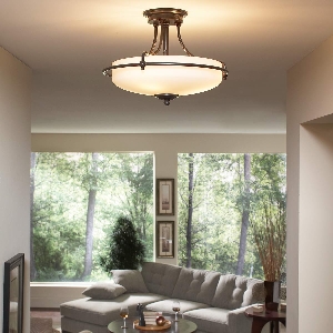 Serie GRIFFIN VON ELSTEAD von Elstead von Elstead Griffin 4 Light Semi-Flush - Palladian Bronze QZ-GRIFFIN-SFM-PN