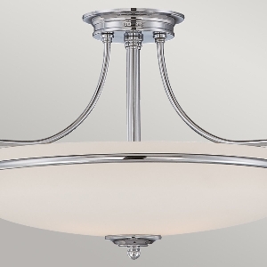 Serie GRIFFIN VON ELSTEAD von Elstead von Elstead Griffin 3 Light Semi-Flush - Poliertes Chrom QZ-GRIFFIN-SFS-C
