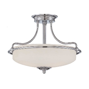 Griffin 3 Light Semi-Flush - Poliertes Chrom von Elstead Griffin 3 Light Semi-Flush - Poliertes Chrom von Elstead