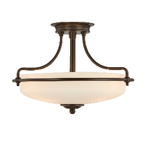 Griffin 3 Light Semi-Flush - Palladian Bronze von Elstead