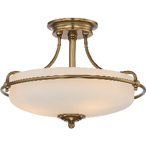 Griffin 3 Light Semi-Flush - verwittertes Messing von Elstead