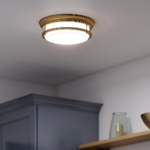 Elstead Deckenleuchten & Deckenlampen von Elstead Hadley 3 Lichtbündig - Gebürstete Bronze HK-HADLEY-F-BR