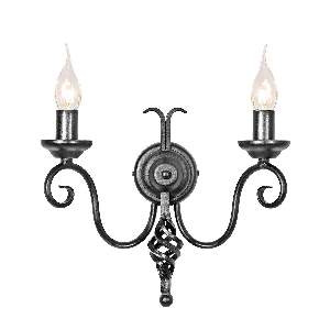 Wandleuchten & Wandlampen von Elstead Harlech 2 Licht Wandleuchte - Schwarz HR2A-BLACK