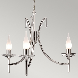 Elstead Hängeleuchte, Pendelleuchten & Hängelampen von Elstead Brightwell 3 Licht-Kronleuchter - Nickel poliert BR3-NICKEL
