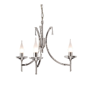 Elstead Hängeleuchte, Pendelleuchten & Hängelampen von Elstead Brightwell 3 Licht-Kronleuchter - Nickel poliert BR3-NICKEL