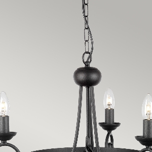 Elstead Hängeleuchte, Pendelleuchten & Hängelampen von Elstead Harlech 3-Licht-Kronleuchter - Schwarz HR3A-BLACK