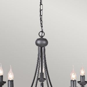 Elstead Hängeleuchte, Pendelleuchten & Hängelampen von Elstead Harlech 5-Licht-Kronleuchter - Schwarz HR5-BLACK