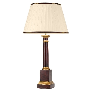 Elstead Louviers 1 Tischleuchte mit hohem Empire-Schirm - Oxblood und Gold mit elfenbeinfarbenem Schirm mit schwarzem und goldenem Rand DL-LOUVIERS-TL