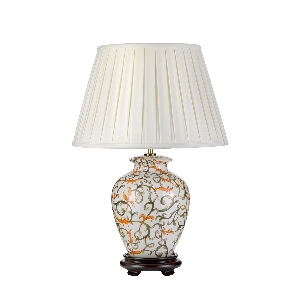 Elstead Soling Tischlampe - Creme mit Orange und Grün mit Elfenbein Schatten DL-SOLING-TL