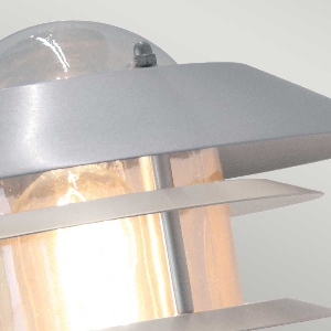 Wandleuchten & Wandlampen für außen von Elstead Helsingor 1 Licht Wandlaterne - Silber HELSINGOR