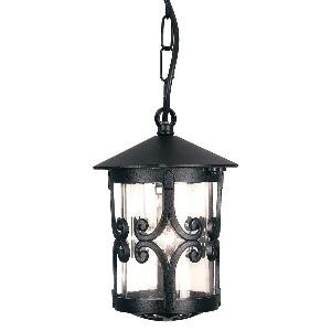 Hereford 1 Light Porch Kettenlaterne - Schwarz von Elstead