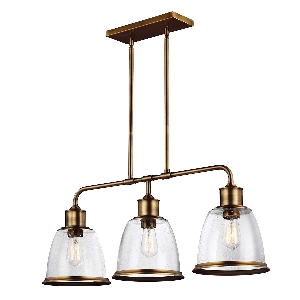 Elstead Hängeleuchte, Pendelleuchten & Hängelampen von Elstead Hobson 3 Licht Insel Licht - Aged Brass FE-HOBSON-3P-AB