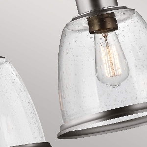 Elstead Hängeleuchte, Pendelleuchten & Hängelampen von Elstead Hobson 3 Licht Insel Licht - Satin Nickel FE-HOBSON-3P-SN