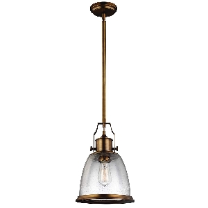 Elstead Hängeleuchte, Pendelleuchten & Hängelampen von Elstead Hobson 1 Light Medium Pendelleuchte - Aged Brass FE-HOBSON-P-M-AB